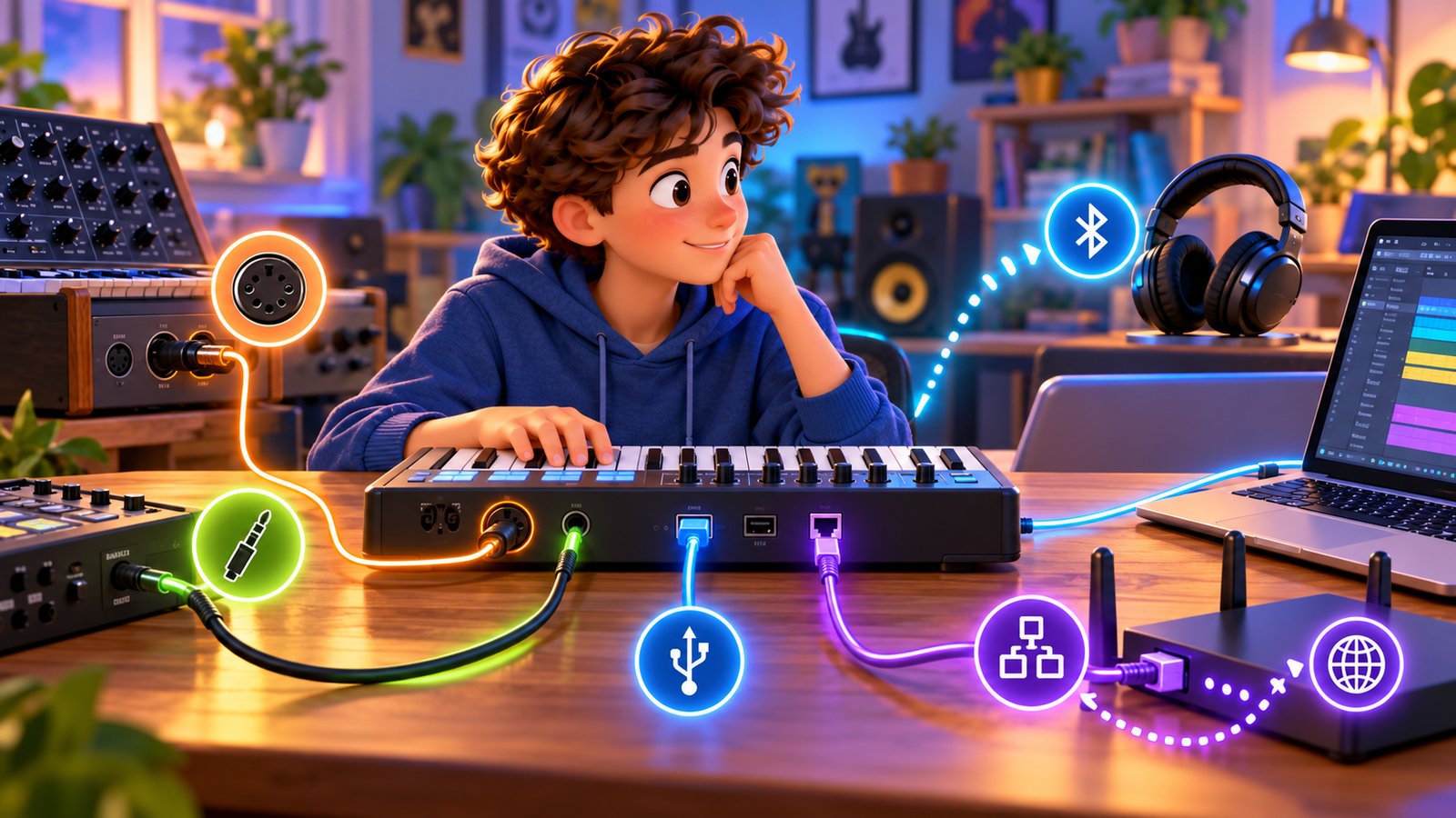 Клавіша MIDI-контролера з різними значеннями velocity та реакцією синтезатора.
