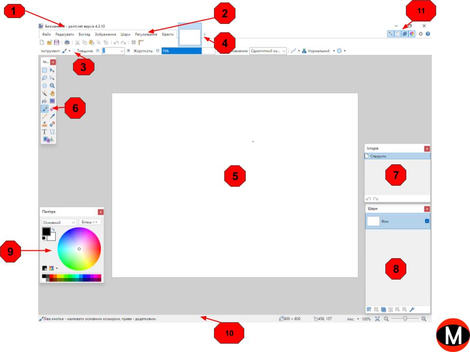 Інтерфейс програми Paint.NET
