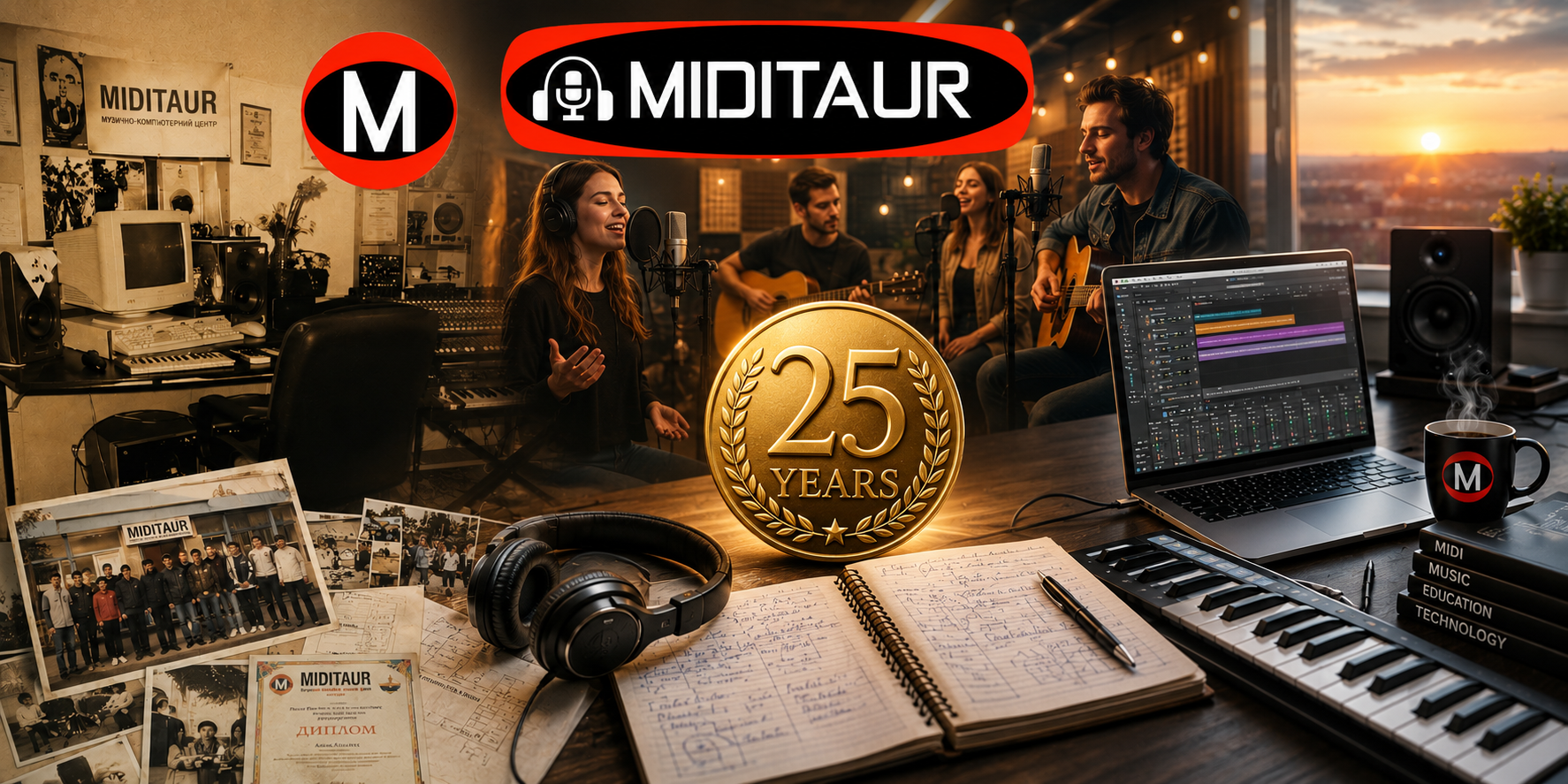 Ювілейна композиція до 25-річчя Музично-комп'ютерного центру MIDITAUR, що поєднує історію, музичні технології, освіту та сучасний етап розвитку.