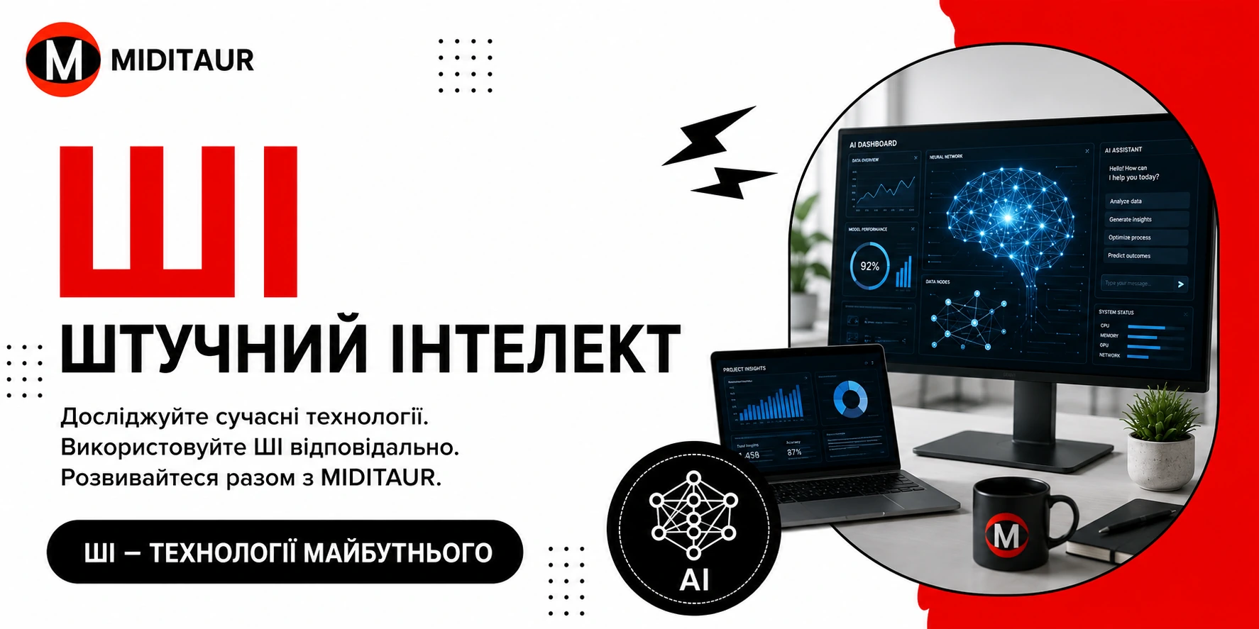 Штучний інтелект — сучасні технології, інструменти ШІ та практичні матеріали MIDITAUR